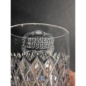 Vintage Crystal Double Old Fashioned Glasses Set of 3 Gold Nugget Barware